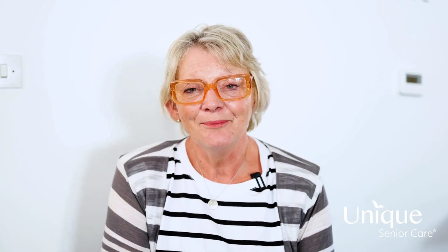 Pippa, a trainer at Unique Senior Care, sharing insights on caregiving.
