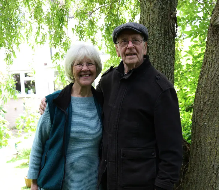 philip and his wife in the garden