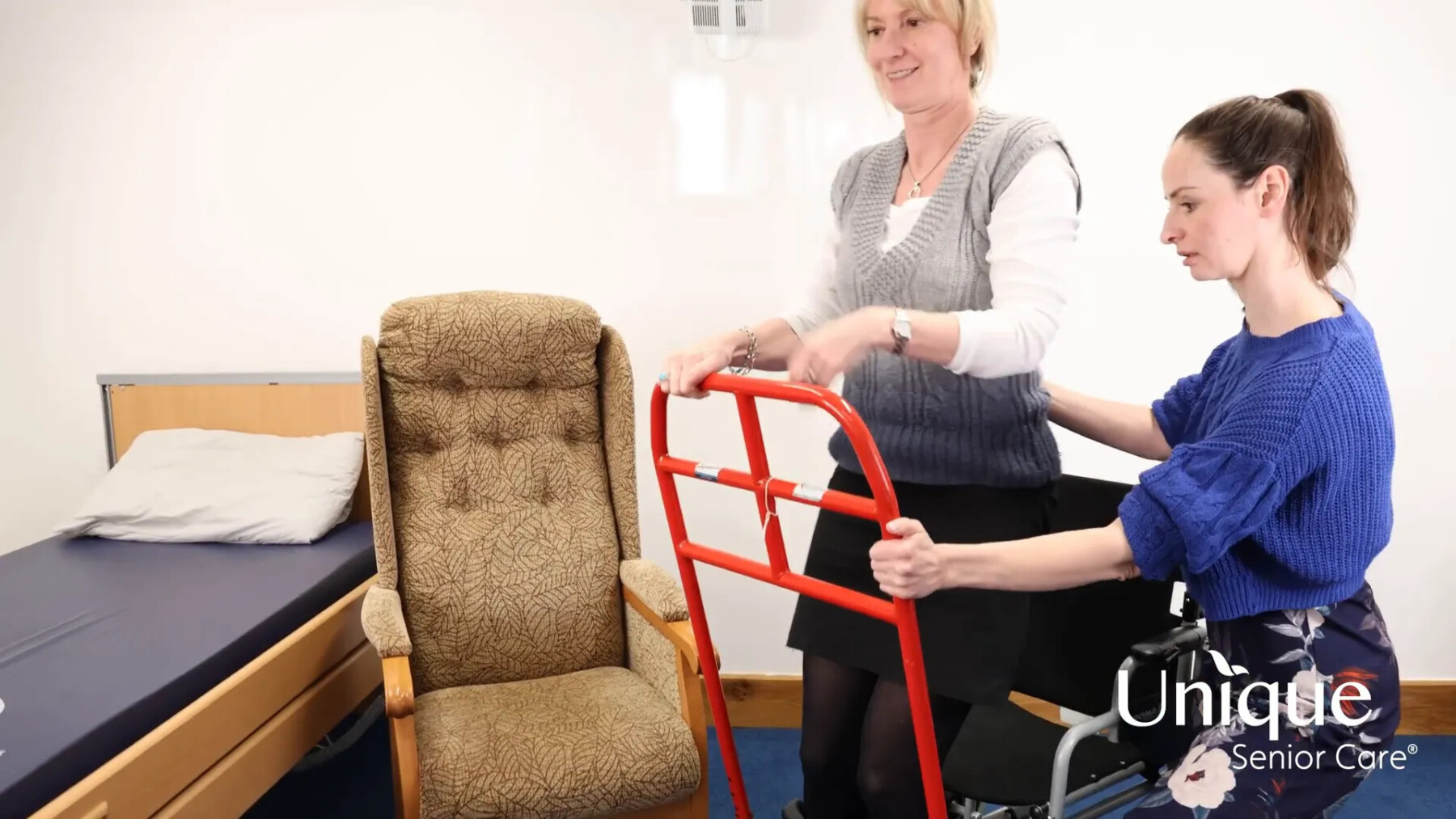 Demonstrating the brake and counterbalance techniques