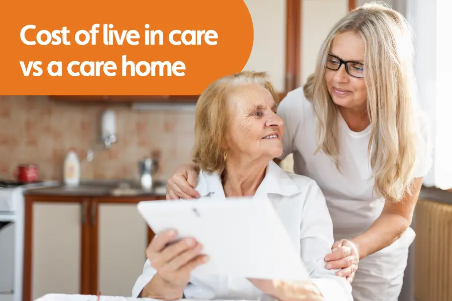 Thumbnail image for blog comparing the cost of live-in care vs a care home