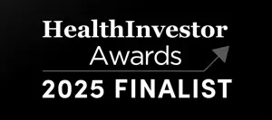 Health Investor Awards Logo - Unique Senior Care being a 2025 Finalist