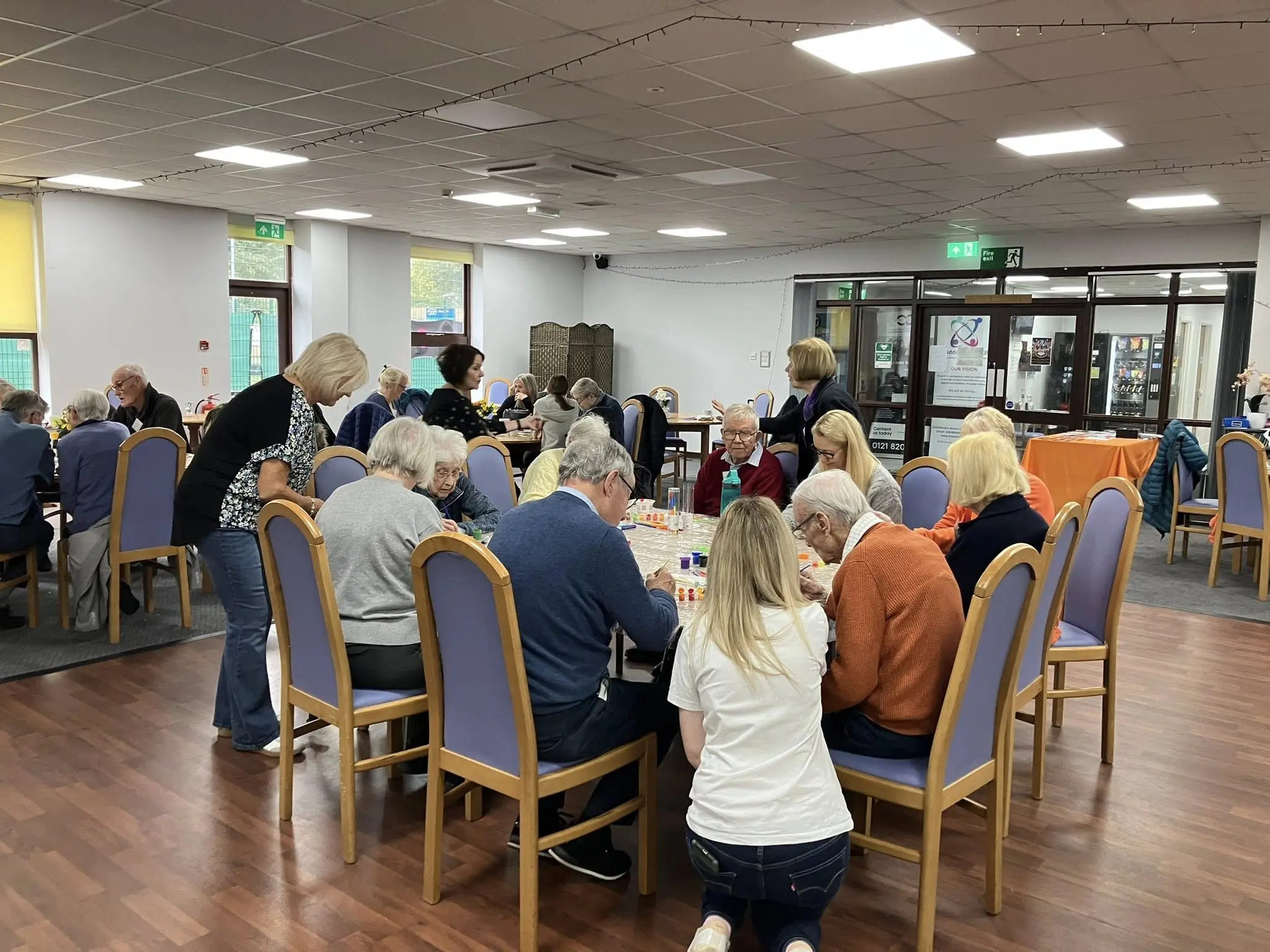 Attendees at the Solihull memory cafe taking part in activities
