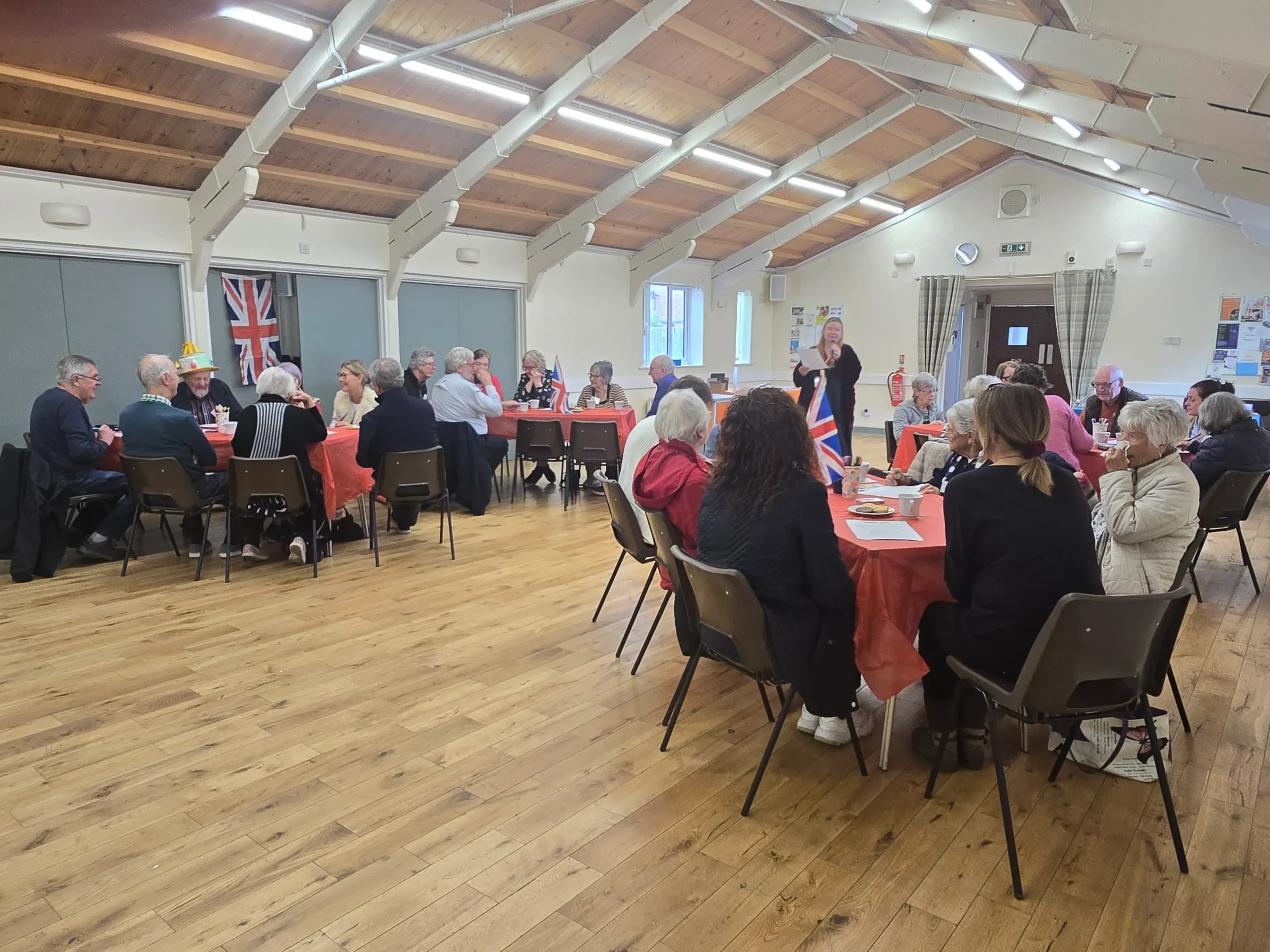 A shot of people enjoying an activity at the leamington memory cafe