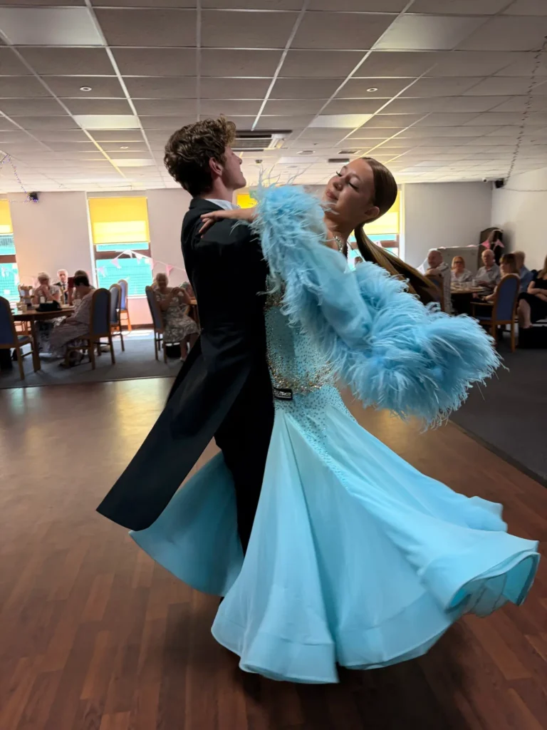 Eden and Libbi, dancing at the Solihull memory cafe tea dance