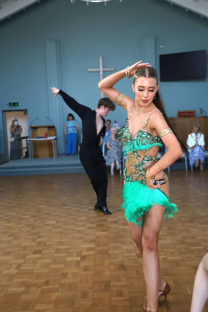 Eden and Libbi, dancing at the Knowle and Dorridge memory cafe tea dance