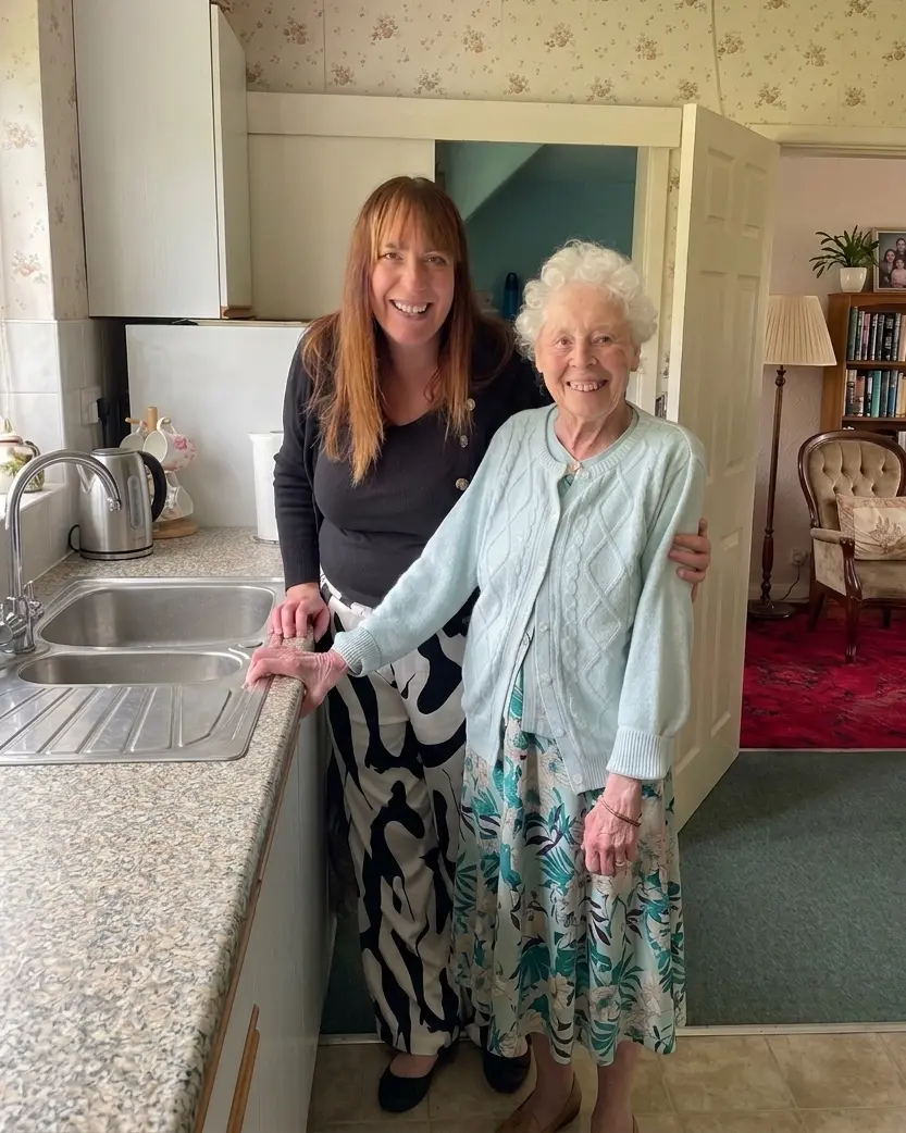 Nicola Culkeen, registered manager for Coventry and Warwickshire, with a Unique Senior Care client in her home
